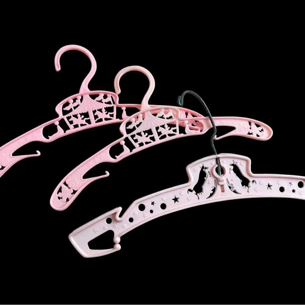 Vintage MCM Baby Clothes Hangers Plastic Pink/White 13 pc